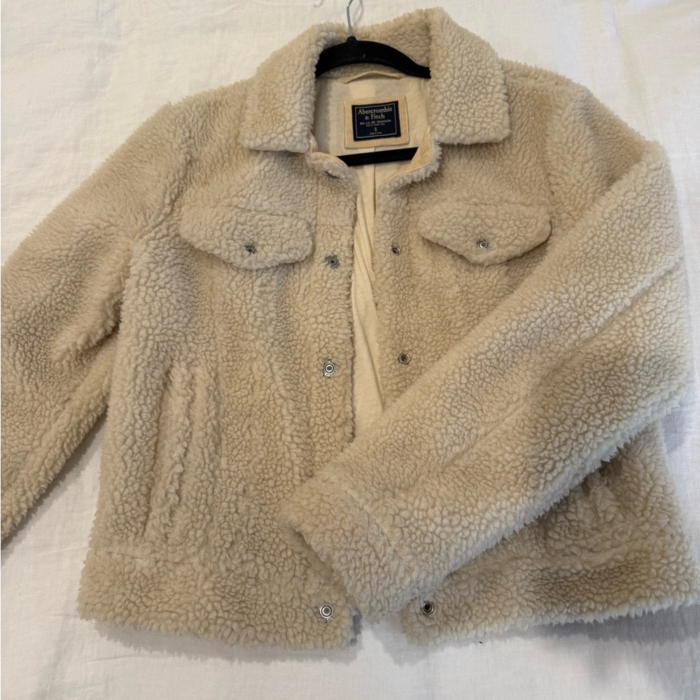 Abercrombie & Fitch Beige Teddy Jacket